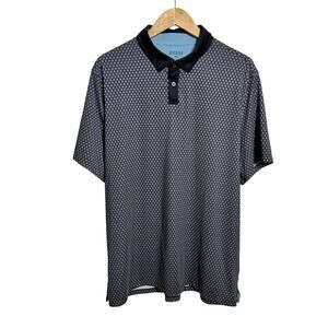 Rhone Golf Polo Performance Men XL Gray Black Geometric Print Sport Spring Prep